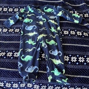 Carter’s Navy Blue Dinosaur Kids One Piece Sleeper Size 9 Months